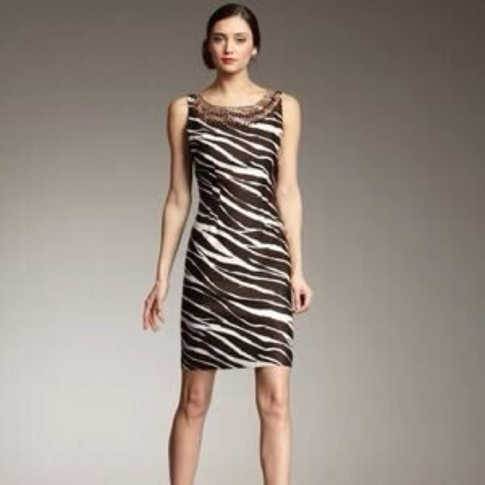 Kate Spade Brown Zebra Print Sleeveless Dress